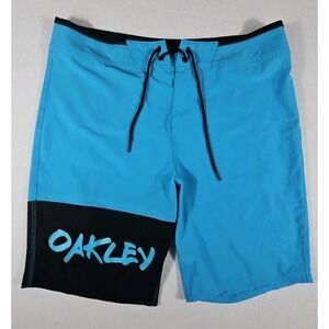 Oakley Performance Fit Boardshorts Size 34 Swim Shorts Zipped Pocket No Liner